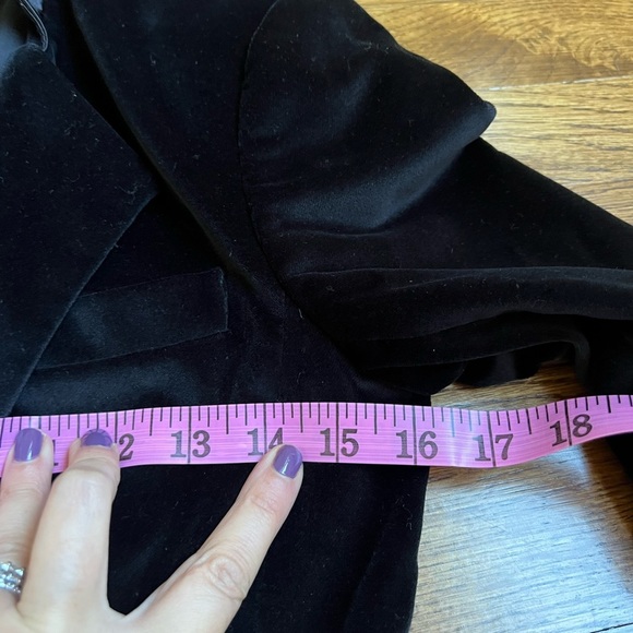 RACHEL ZOE BLACK VELVET TAILORED BLAZER W/satin trim size 6 - Picture 6 of 9